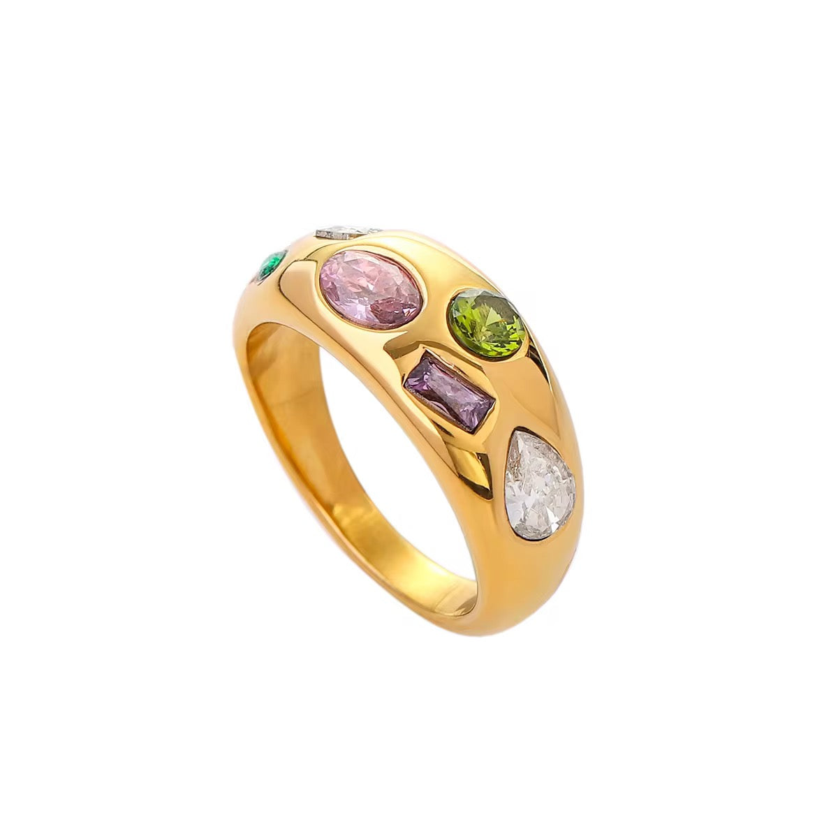 Gemstone Cluster Ring