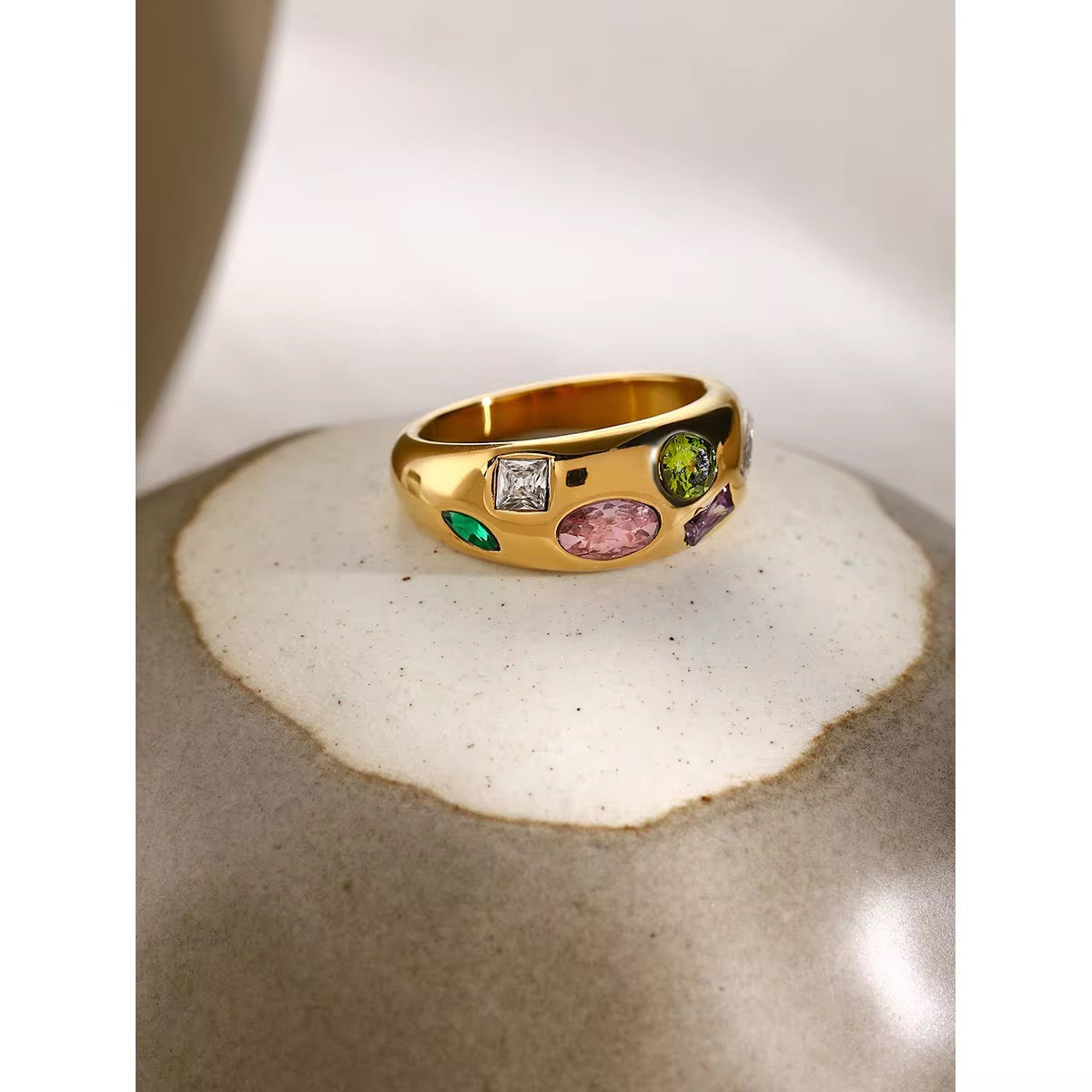 Gemstone Cluster Ring