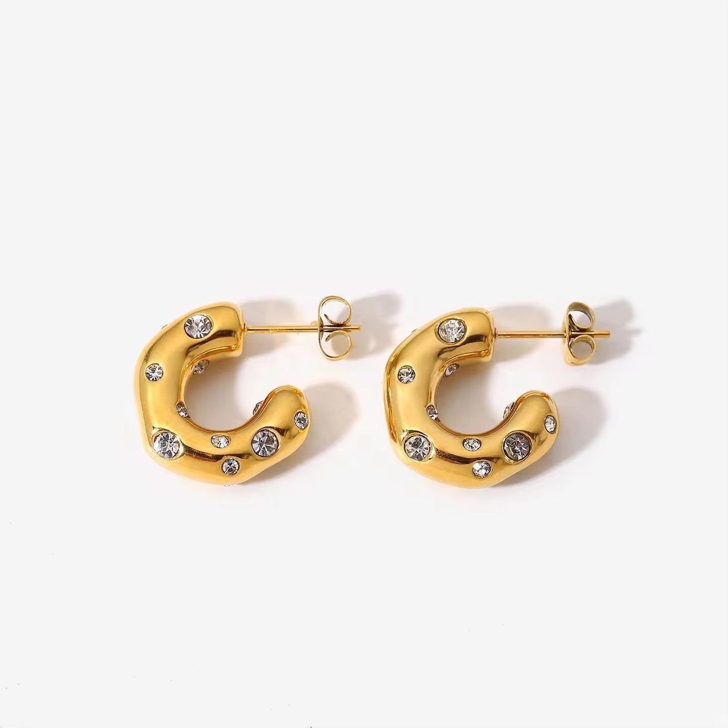 Crystal studded Hoops