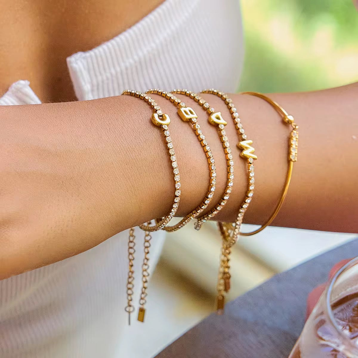 Initial Tennis Bracelet