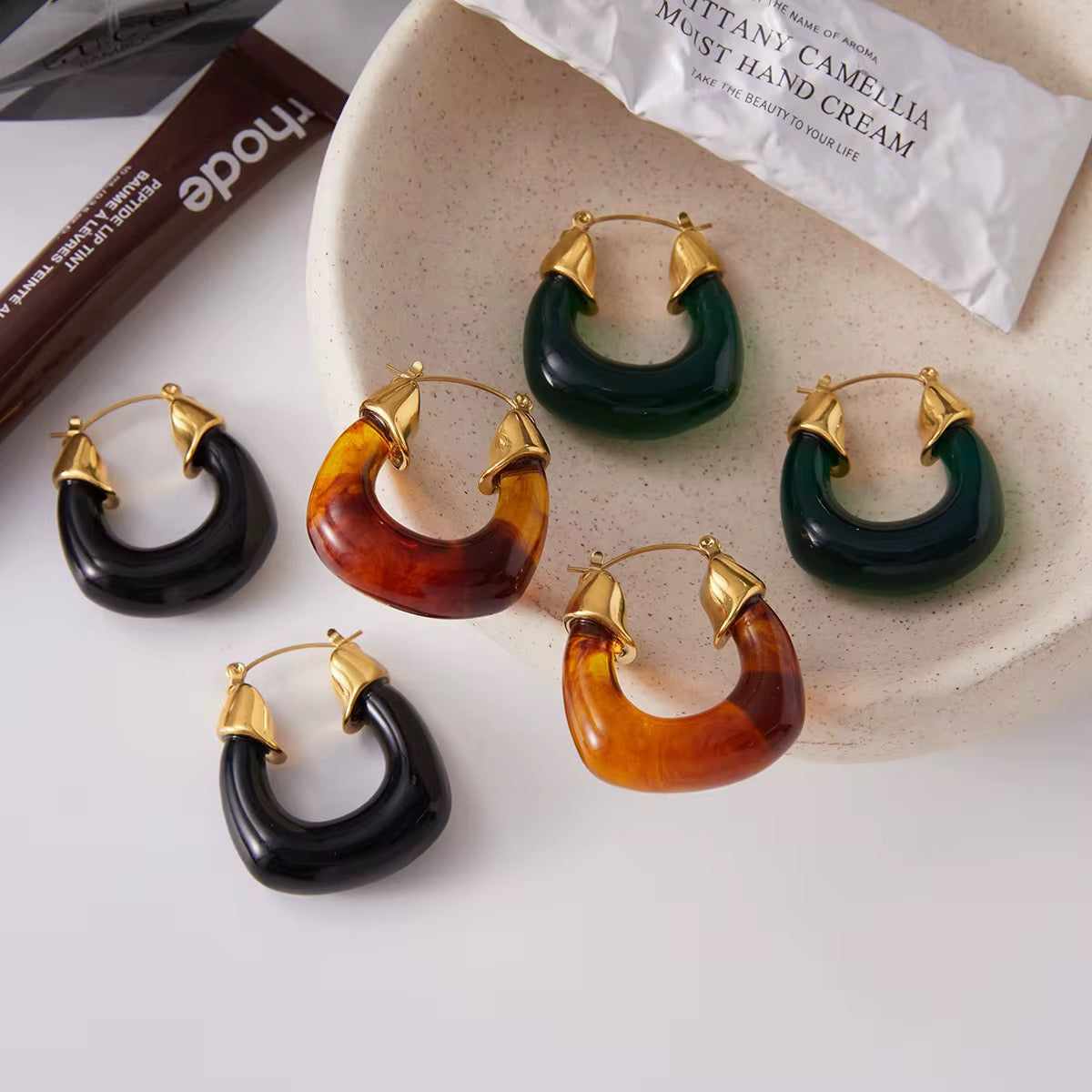 Resin Brown Bold Earring