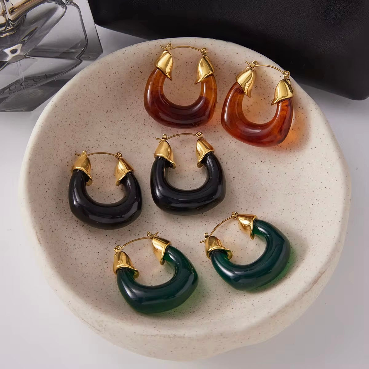 Resin Brown Bold Earring