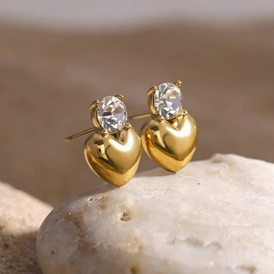Diamond Heart studs