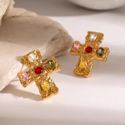Vintage Cross Earrings