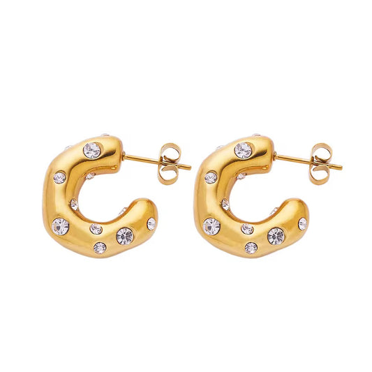 Crystal studded Hoops